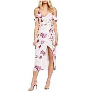 NWT Revolve Bardot Dress Floral White Pink Size 4 Midi